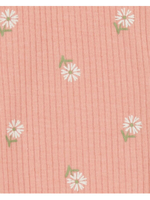 Pijama roz cu floricele
