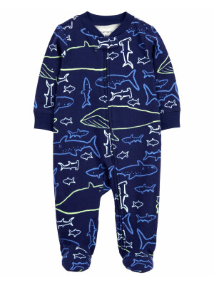 Pijama albastru cu pesti