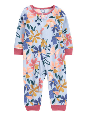 Pijama bleu cu flori