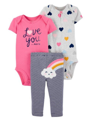 Carter's Set 3 piese pantaloni si doua body Curcubeu