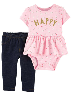 Carter’s Set 2 piese body si pantaloni Happy