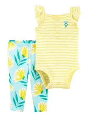 Carter's Set 2 piese body si pantaloni cu flori 