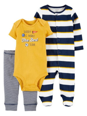 Carter's Set 3 piese pantaloni body si pijama cu dungi