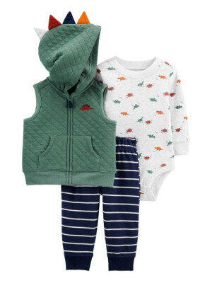 Carter's Set 3 piese vesta body si pantaloni Dinozauri