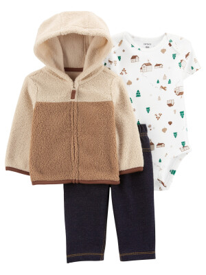 Carter's Set 3 piese hanorac body si pantaloni Camping 