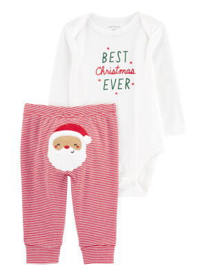 Set 2 piese body pantaloni Craciun