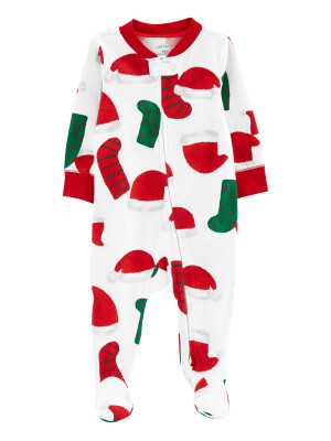 Pijama alb rosu verde Craciun