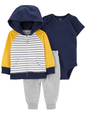 Carter's Set 3 piese hanorac body si pantaloni colorblock