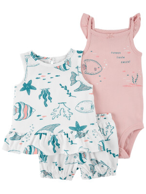Set 3 piese body tricou si pantaloni scurti Pestisori