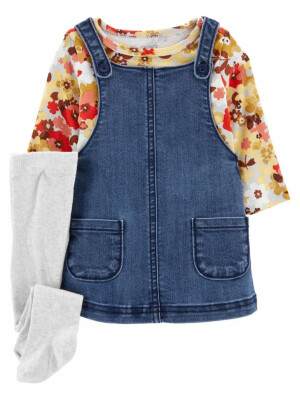 Carter's Set 3 piese rochita, bluza si ciorapei denim