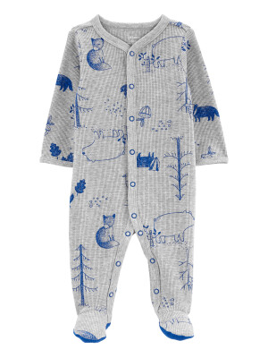 Pijama gri si albastru