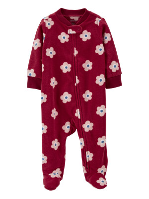Pijama visiniu cu floricele