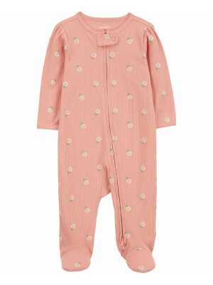 Pijama roz cu floricele