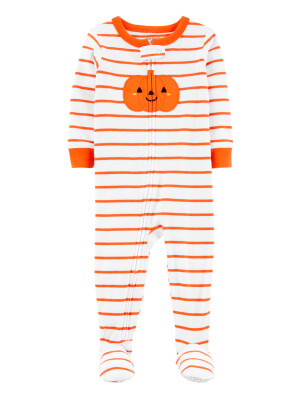 Carter's Salopeta cu picioruse Halloween dovleac