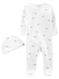 Carter’s Set 2 piese Elefantel pijama si caciulita