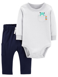 Carter’s Set 2 piese pantaloni si body Monstrulet