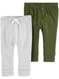 Carter's Set 2 piese pantaloni verde/gri