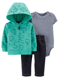 Carter’s Set 3 piese hanorac, pantaloni si body Cameleon