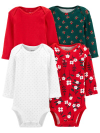 Carter's Set 4 piese bebe body Flori