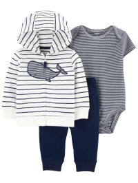 Carter’s Set 3 piese hanorac, body si pantaloni Balena