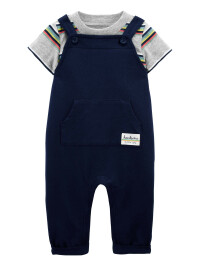 Carter’s Set 2 piese tricou cu dungi si salopeta