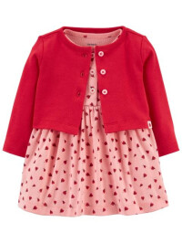 Carter's Set 2 piese rochita si cardigan Buburuza 
