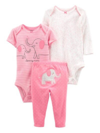 Carter's Set 3 piese pantaloni si 2 body Elefant 