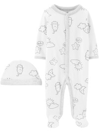 Carter's Set 2 piese pijama si caciulita Nori