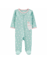 Pijama verde cu buline