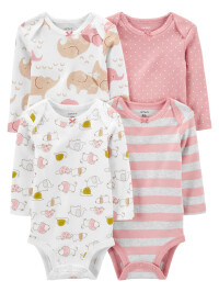 Set 4 piese body elefanti roz