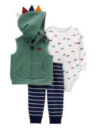 Carter's Set 3 piese vesta body si pantaloni Dinozauri