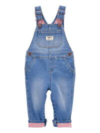Salopeta denim cu floricele