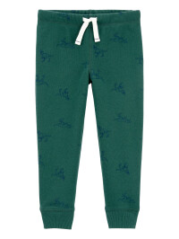 Pantaloni cu siret verzi cu dinozauri