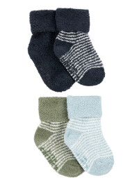 Set 4 perechi sosete flausate albastru verde