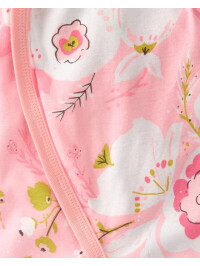 Pijama cu capse 100% bumbac organic Flori 