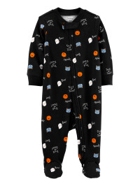 Carter's Salopeta neagra Boo! cu picioruse Halloween