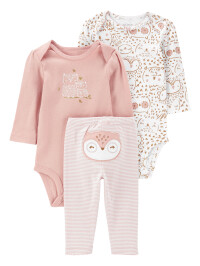 Set 3 piese pantaloni si 2 body-uri bufnita