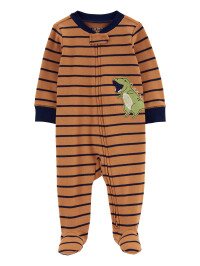 Pijama maro cu dungi si dinozauri