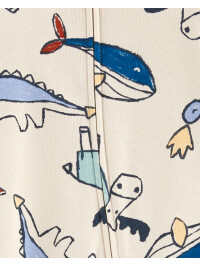Pijama alb cu dinozauri