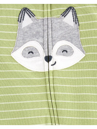 Pijama verde cu dungi si animalute