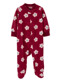 Pijama visiniu cu floricele