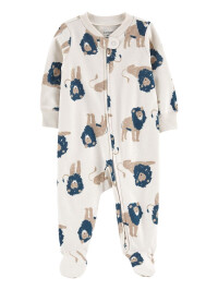 Pijama alb cu leu