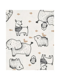 Set 5 piese body alb cu negru animalute