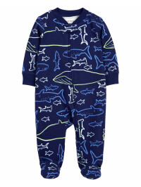 Pijama albastru cu pesti