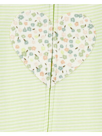 Pijama verde deschis cu inimioare
