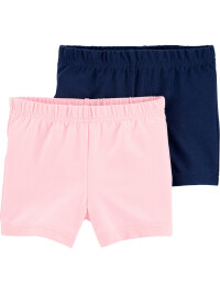 Carters Set 2 piese pantaloni scurti roz si bleumarin