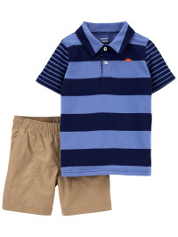 Carter’s Set 2 piese tricou polo si pantaloni scurti