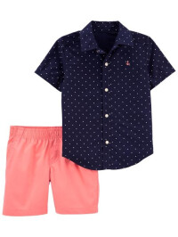 Carter's Set 2 piese camasa si pantaloni scurti 