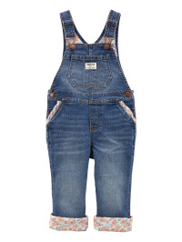 Salopeta denim flori