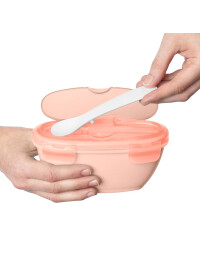 Skip Hop - Set de calatorie pentru hranire (bol + lingurita) - Soft coral